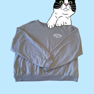 Hollister Gray Crewneck Sweatshirt with Chest Logo